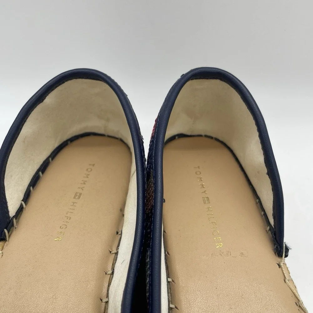 Tommy Hilfiger Womens 6.5 Shoes Flats Corliss‎ 2 American Flag Sequin Espadrille